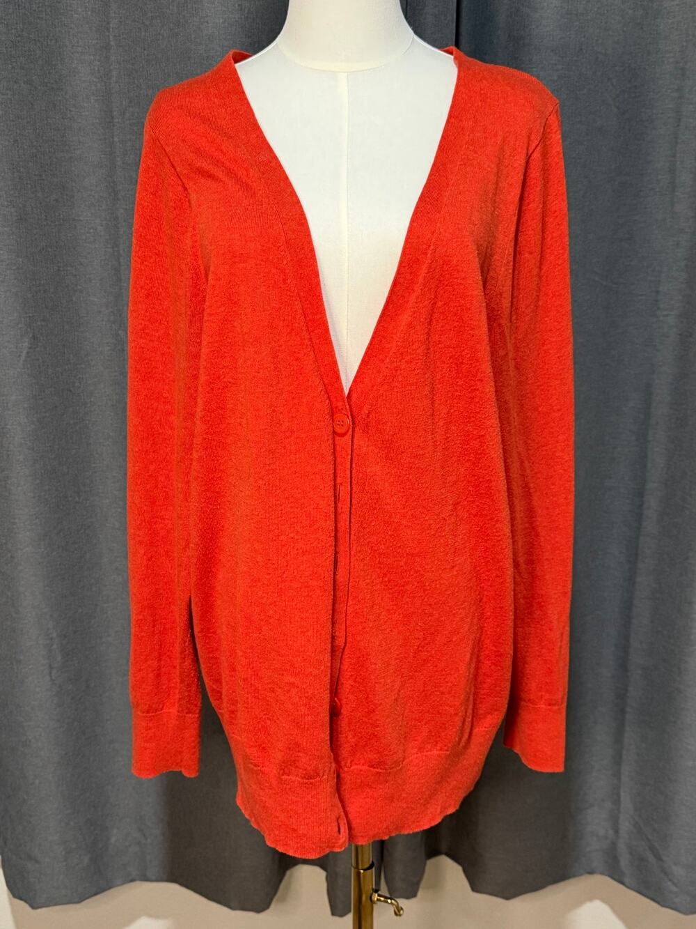 Lane Bryant 14/16 Pumpkin Cardigan Sweater Pockets